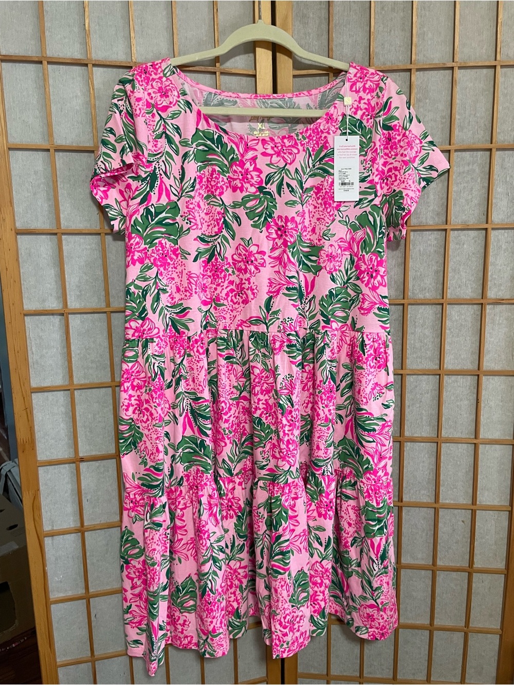 Lilly Pulitzer Geanna Dress in Conch Shell Pink Koala La La